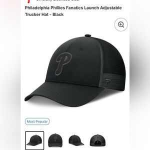 NWT. Philadelphia Phillies Fanatics Launch Adjustable Trucker Hat - Black